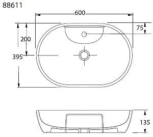 Lavoar baie Ege Vitrifiye Knidos 60x39.5 (88611) (16380)