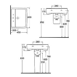 Lavoar baie Ege Vitrifiye Teos 60 78611 /78312 (12820)
