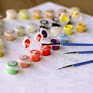 Tablou pe numere Art Gallery Moș Crăciun și cerb 20x30 cm