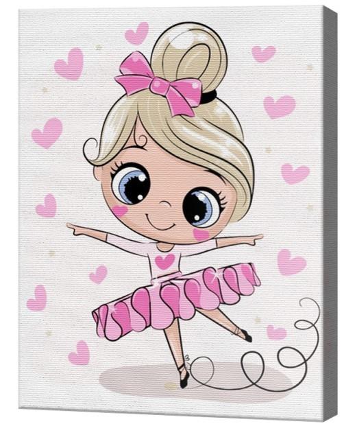 Tablou pe numere Art Gallery Balerină în rochie roz 20x30 cm