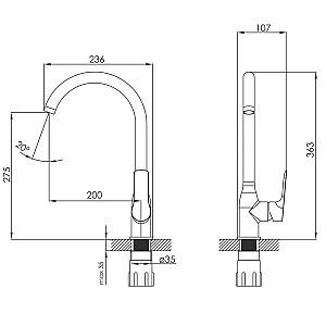 Robinet bucatarie Creavit Nero NR8500 (12177)