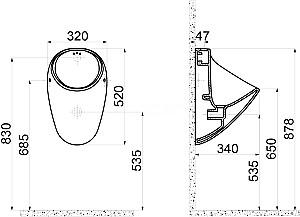 Pisoar Creavit TP635.000 White (18746)