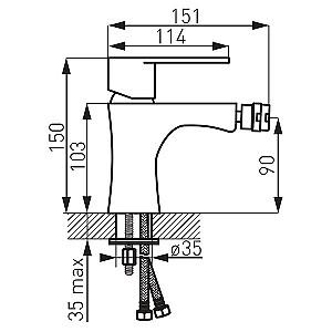Baterie pentru bideu Ferro Algeo BAG6BL Black