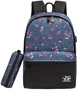 Rucsac 4Play JMS Blue Flowers