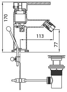 Baterie pentru bideu Ferro Torino BRT6 (05254)