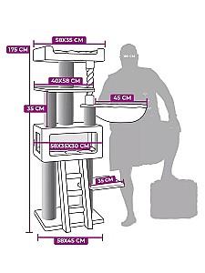 Ansamblu pentru pisici PETREBELS Lucky Bastards Parklane 175 Cappuccino