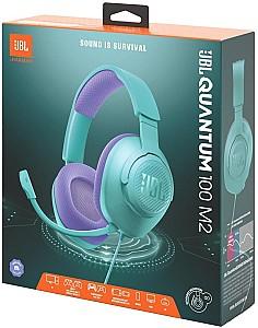 Casti gaming JBL Quantum 100M2 Cyan