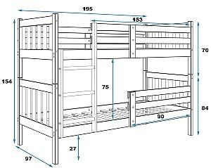 Pat copii BMS Group Kacper saltea 90x190
