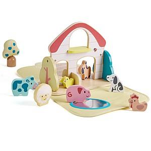 Jucarie interactiva Hape Ferma cu animale E8538