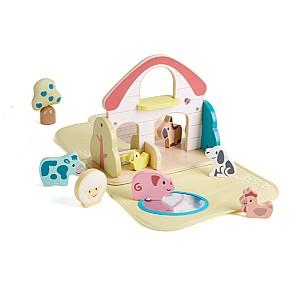 Jucarie interactiva Hape Ferma cu animale E8538