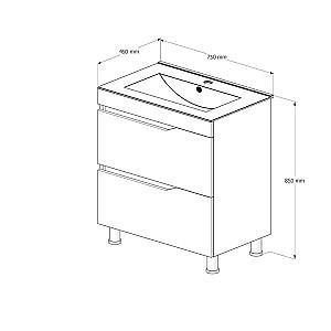 Dulap sub lavoar Elsass 75 Alb (1511300)