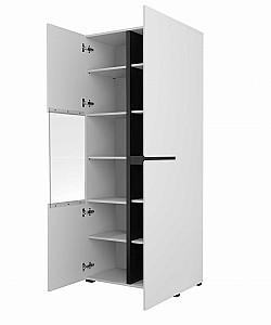 Dulap cu vitrina Helvetia Cross 3D 79cm (White/Black)