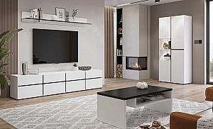 Dulap cu vitrina Helvetia Cross 3D 79cm (White/Black)