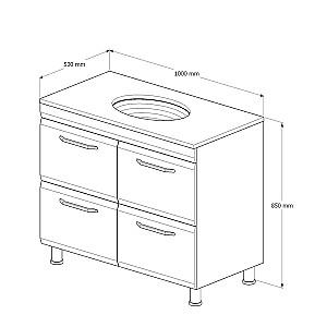 Dulap sub lavoar Supraten Modern 100 (GR 100) Bej