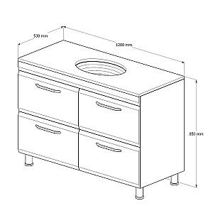 Dulap sub lavoar Supraten Modern 120 (GR 120) Bej