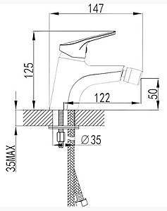 Baterie pentru bideu Ferro Toscana BTA6 (11226)