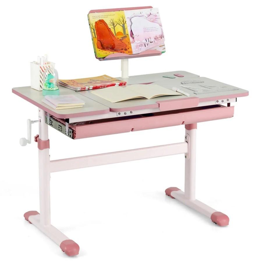 Masă de scris pentru copii Costway HY10126PI-1 Pink