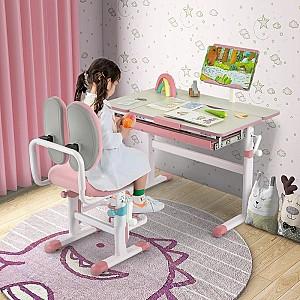 Masă de scris pentru copii Costway HY10126PI-1 Pink