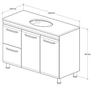 Dulap sub lavoar Modern Granit Modern 120 (GR 120) Cos de rufe Alb