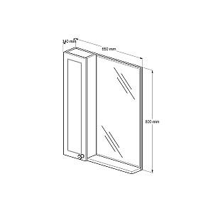 Dulap de baie Supraten Tuluza 65 Bej Stanga