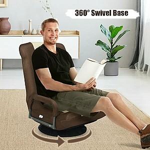 Fotoliu gaming Costway HW65937BN Brown/Beige