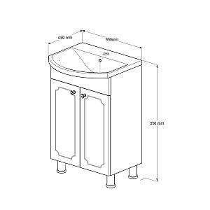 Dulap sub lavoar Supraten Valua 55 (7090) Alb