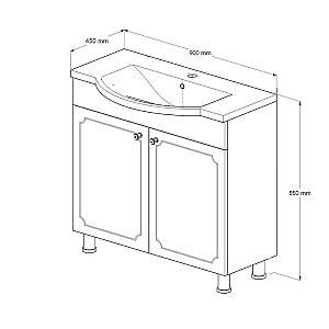Dulap sub lavoar Supraten Valua 90 (7090) Alb