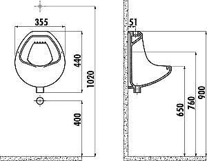Pisoar Creavit TP600.000 White