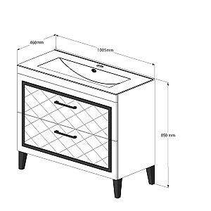 Dulap sub lavoar Supraten Burgundie 100 (1100) Alb