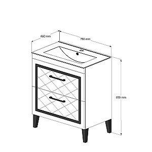 Dulap sub lavoar Supraten Burgundie 75 (1075) Alb