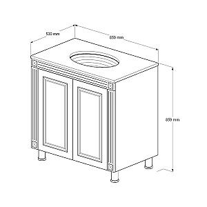 Dulap sub lavoar Supraten Napoleon 85 (GR 85) Alb/Argint