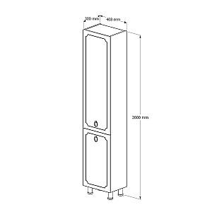 Dulap penal Supraten Valua Alb Stanga