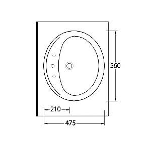 Lavoar baie Ege Vitrifiye 56x47.5 1th (90561)