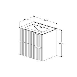 Dulap sub lavoar Supraten Bordo 60 (60E) Alb