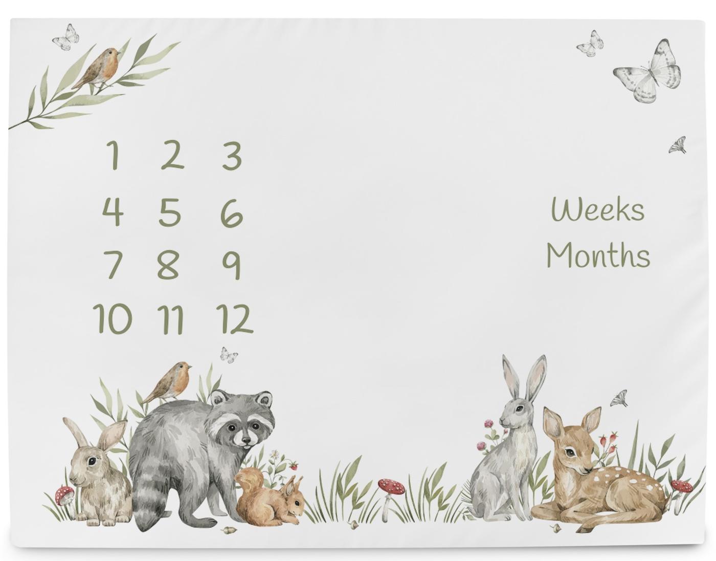 Covoras de joaca copii Ceba Baby Milestone Mat Basic Animals