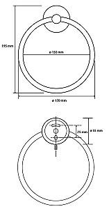 Cuier pentru baie prosoape Bemeta Dark (104104060)