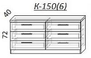 Comoda PS KZ-150 (6 sert.) Stejar Auriu / Grafit Gri