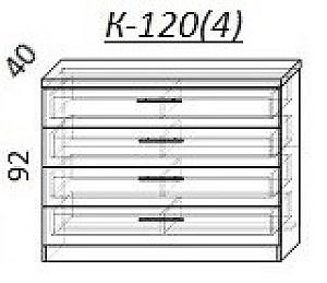 Comoda PS KZ-120 (4 sert.) Stejar Auriu / Grafit Gri