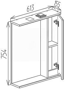Dulap de baie Bayro Etna 600x750 Alb Mat Drept