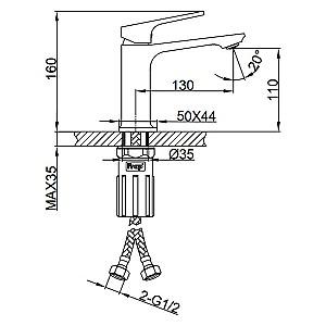 Baterie pentru lavoar Frap F1086