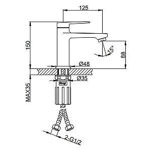 Baterie pentru lavoar Frap F1085-6