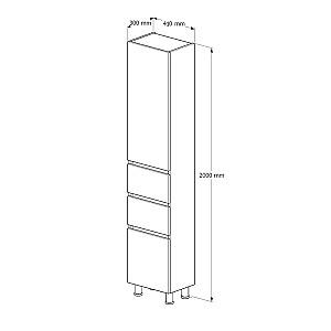 Dulap penal Supraten Picardie Alb Dreapta