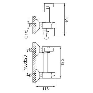 Baterie pentru bideu Frap F7503-9