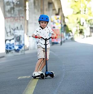 Trotineta Micro Maxi Deluxe Pro LED Navy Red