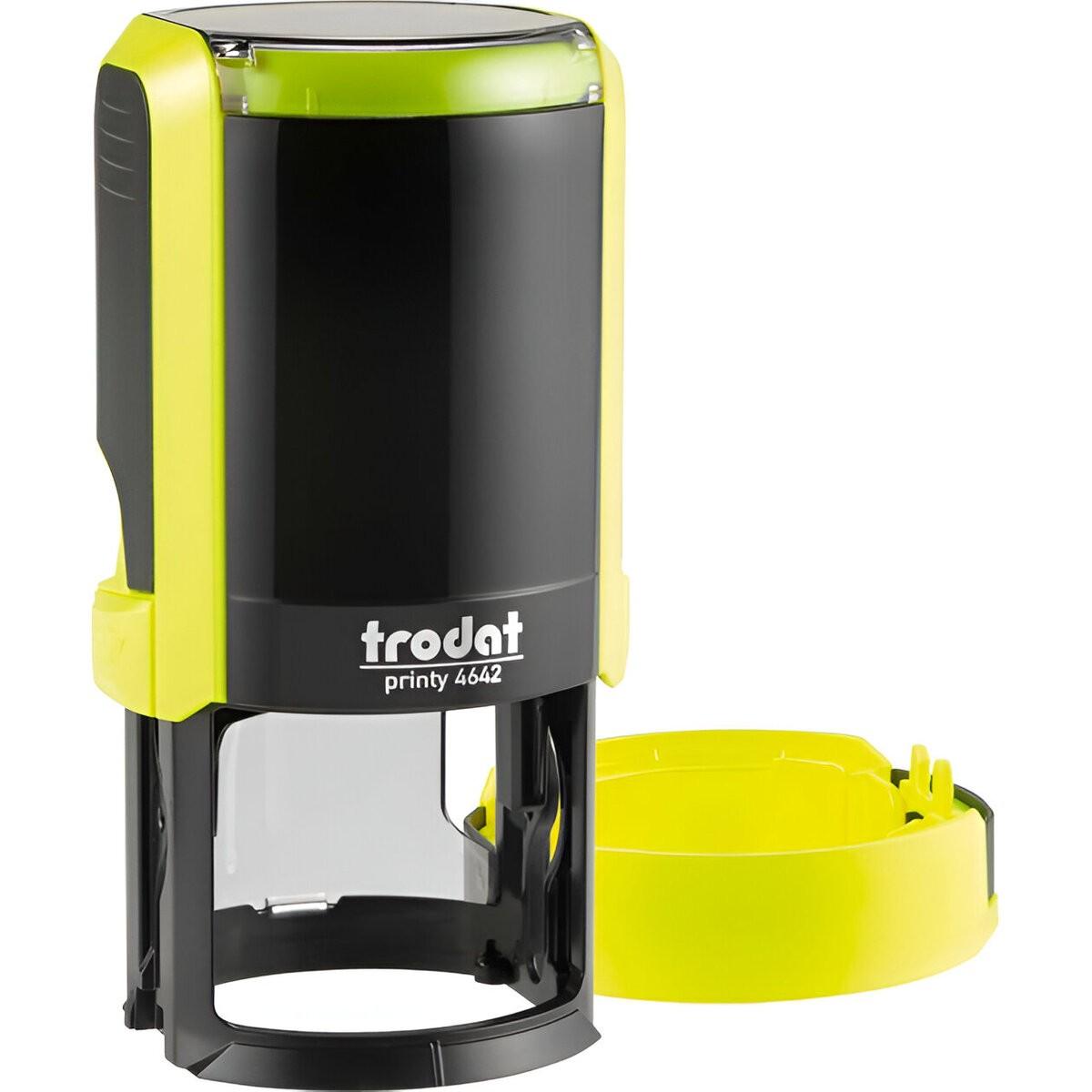 Stampila Trodat PRINTY R4642, diametrul 42 mm, galbenă, 666052
