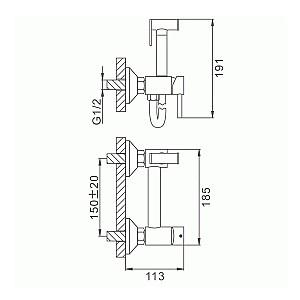 Baterie pentru bideu Frap F 7503-6