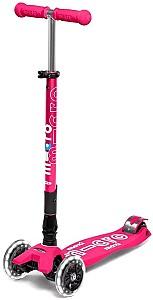 Trotineta Micro Maxi Deluxe Foldable LED Shocking Pink