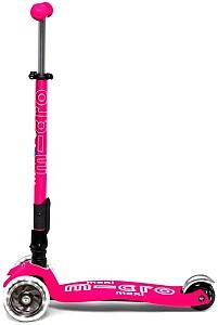 Trotineta Micro Maxi Deluxe Foldable LED Shocking Pink