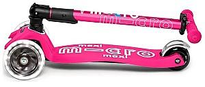 Trotineta Micro Maxi Deluxe Foldable LED Shocking Pink