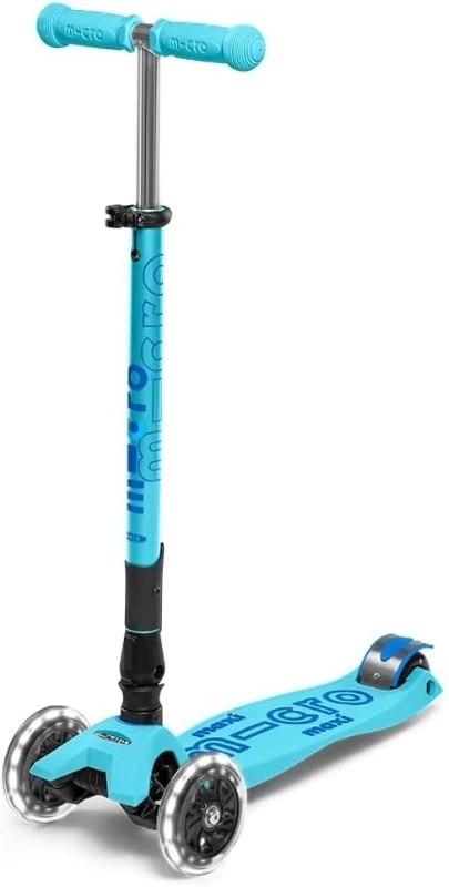 Trotineta Micro Maxi Deluxe Foldable LED Bright Blue